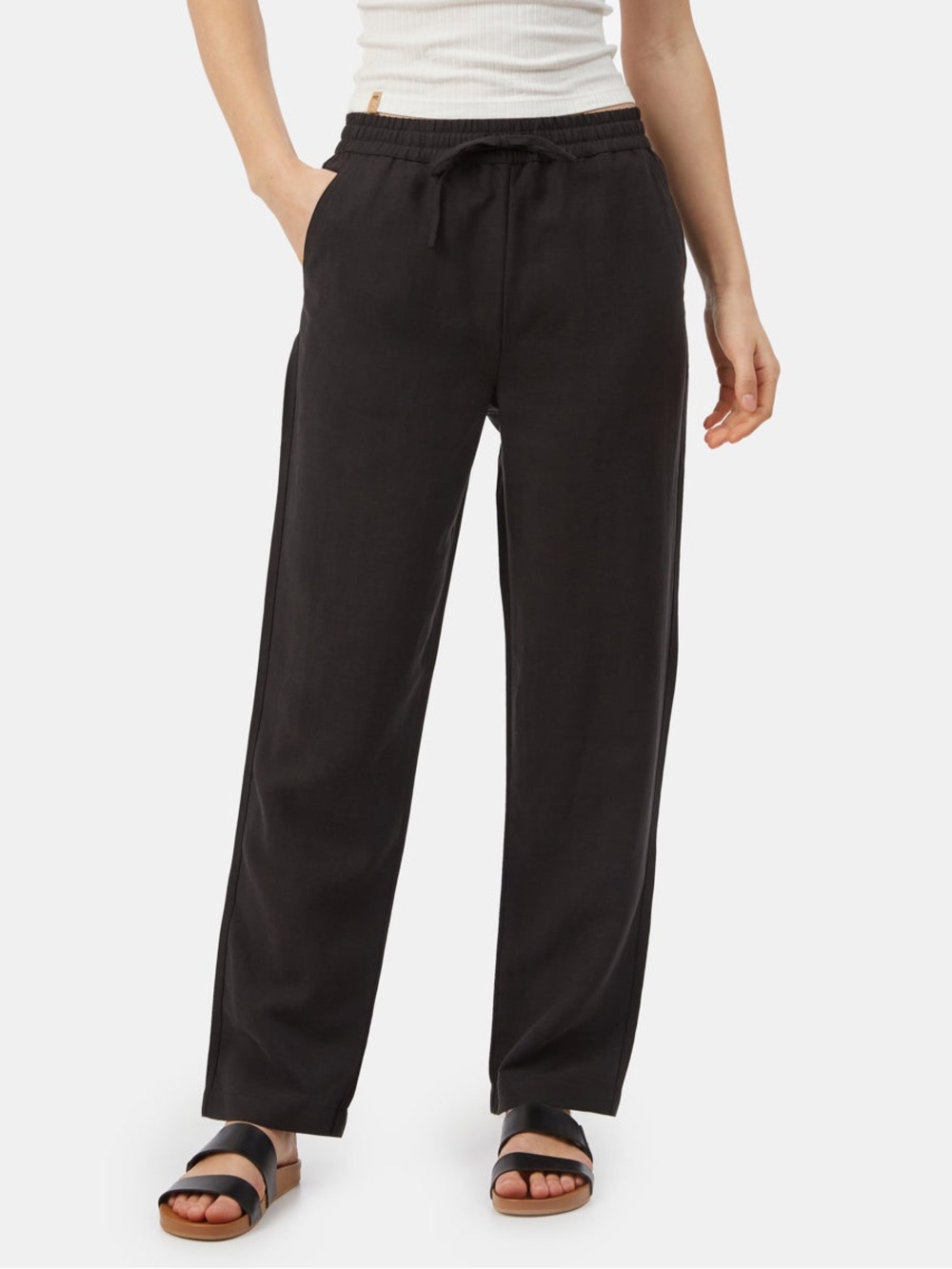 Tentree Treelinen Wilshire Pants with Pockets XS (TENCEL Lyocell + Linen) Black